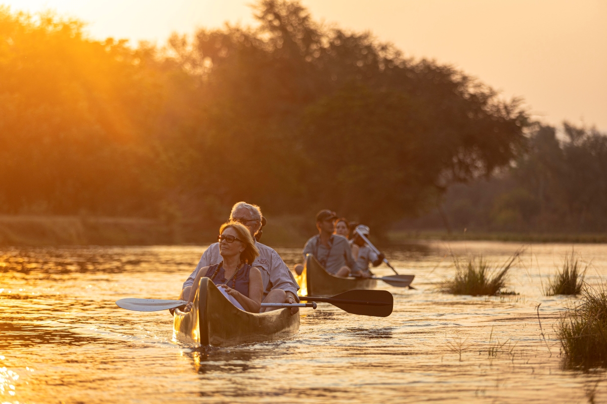 Royal-Zambezi-Lodge-Zambezi-River-canoe Canoe safari at sunset