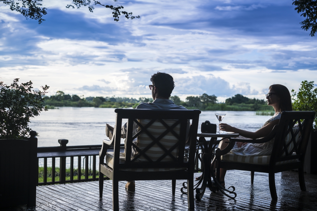 royal-livingstone-hotel-sun-deck Couple enjoying the views of the Zambezi River from the hotel's sun deck