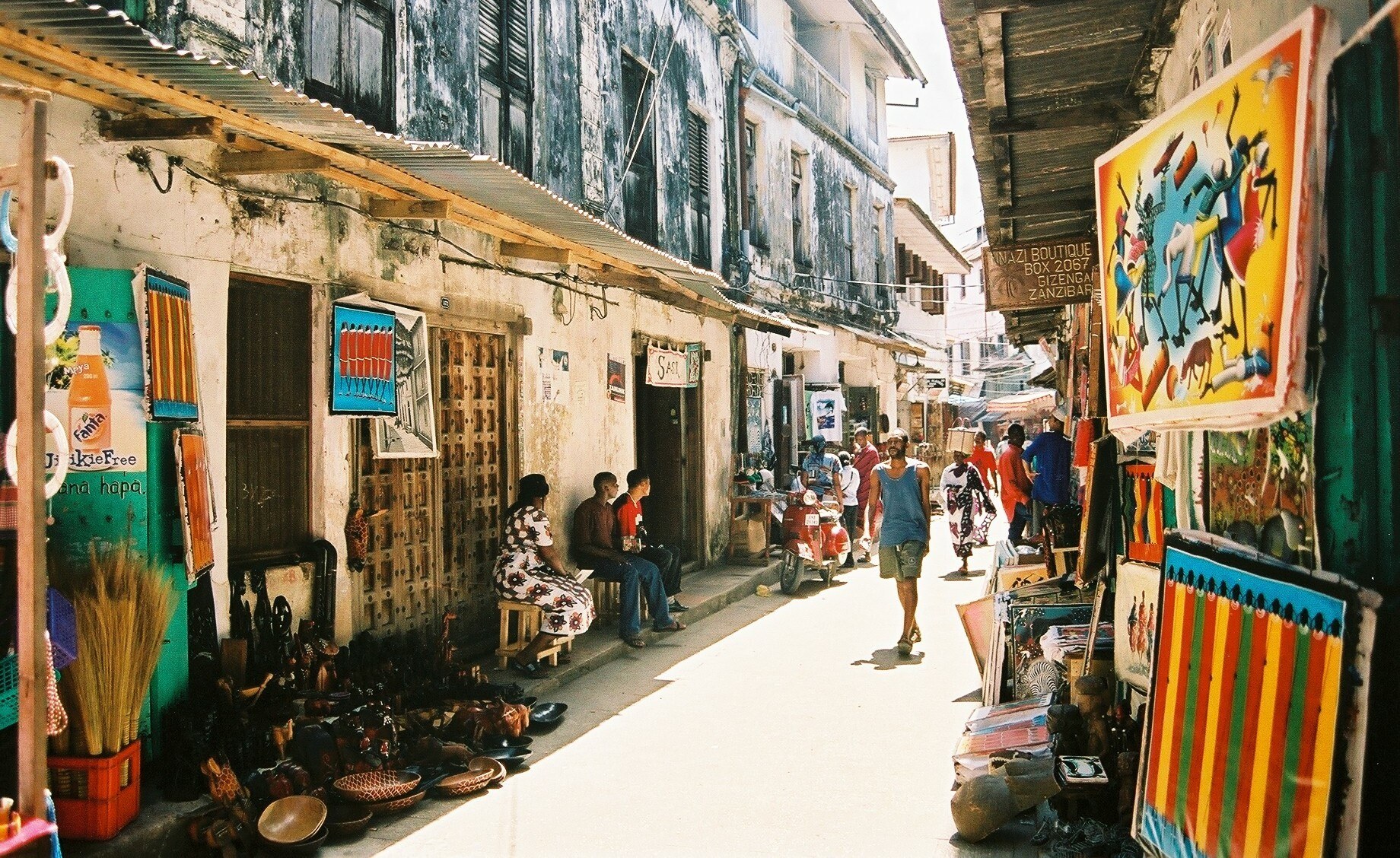 african-art-in-an-alley-in-stone-town-zanzibar1 Visit Stone Town in Zanibar on your East African safari