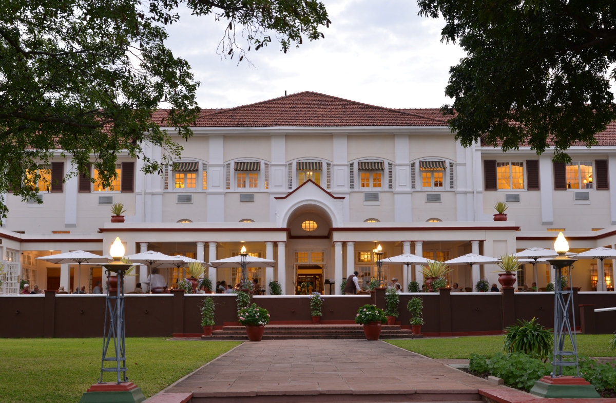 Victoria-Falls-Hotel-stanleys-terrace Frontal view of the grand Victoria Falls Hotel