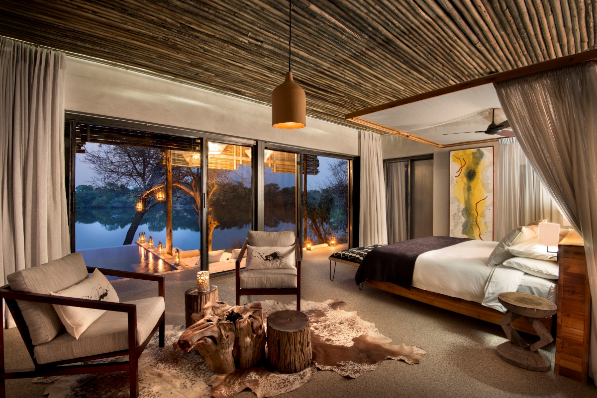 matetsi-river-lodge-suite-31 Cool and elegant interiors create a contrast to the rugged exterior
