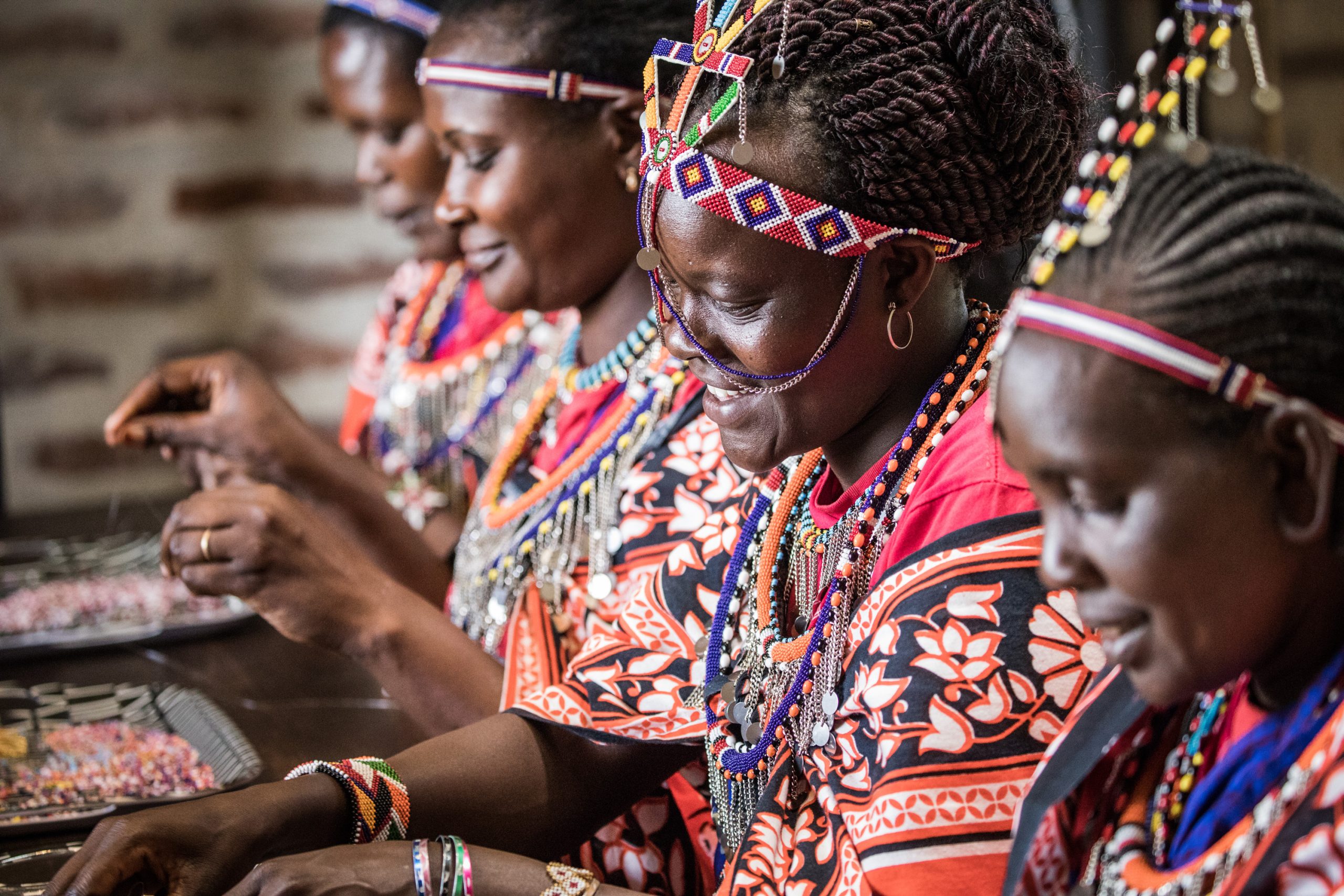 ladies-in-the-angama-beading-studio Angama Mara beading studio